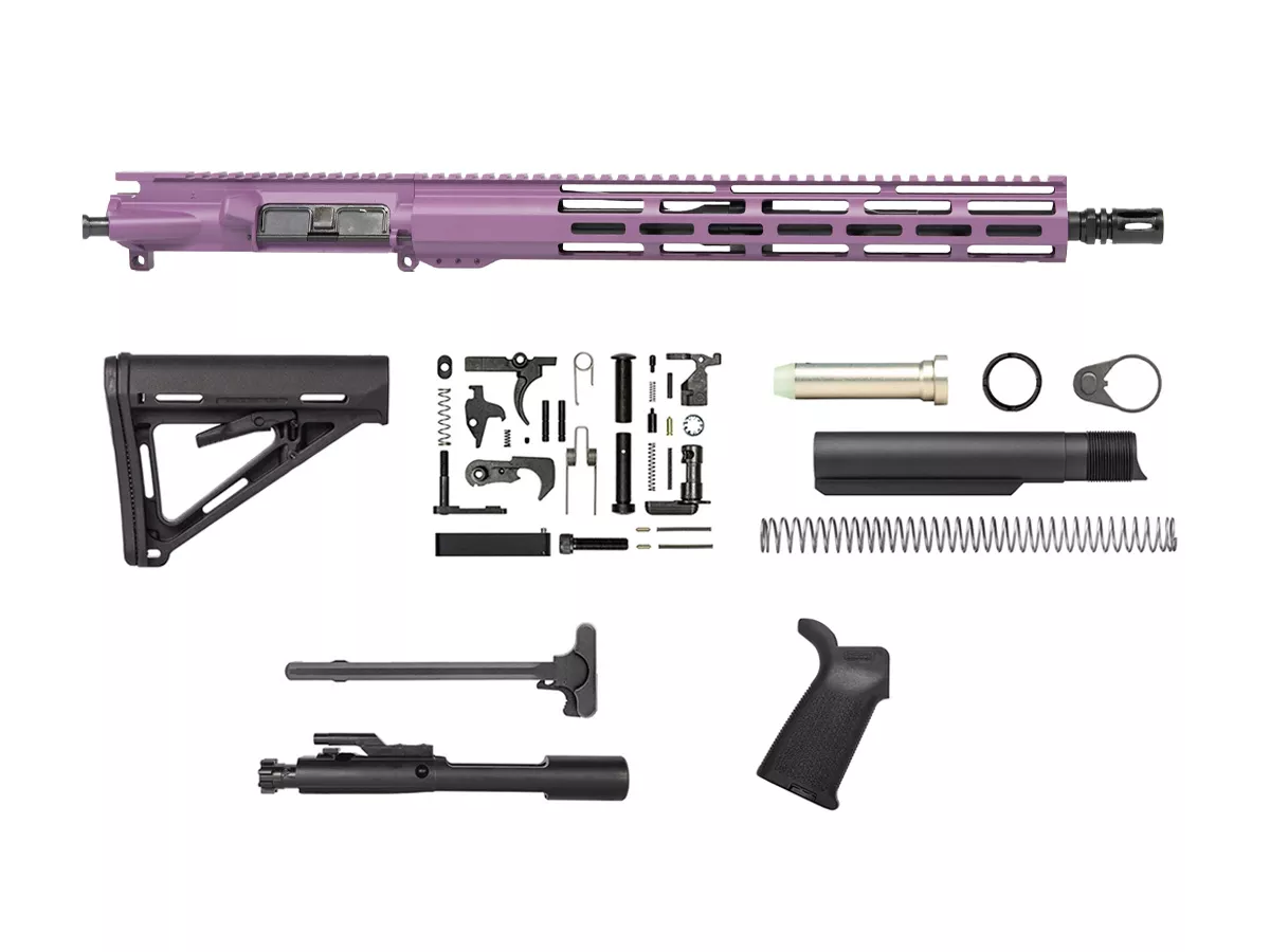 Purple 16″ Rifle Kit 5.56 with 15″ Window M-lok Rail