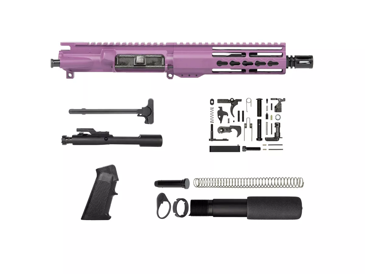 Purple 7.5″ AR-15 Riveted Keymod Pistol Kit