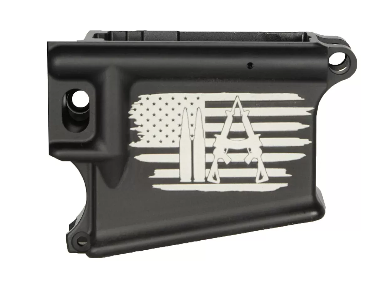 Second Amendment Flag 80% Lower Receiver | Laser Engraved AR-15
