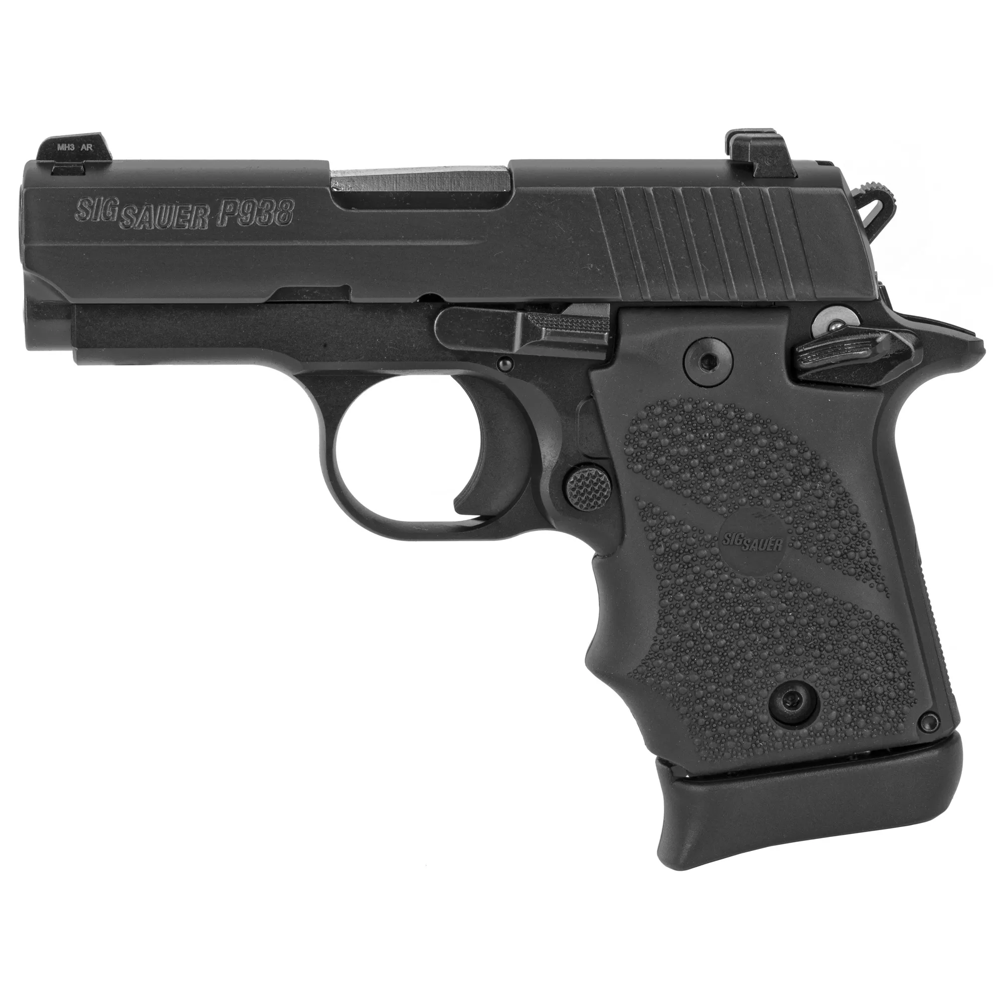 Sig P938 9mm 7rd 3" Blk Rbr Ns