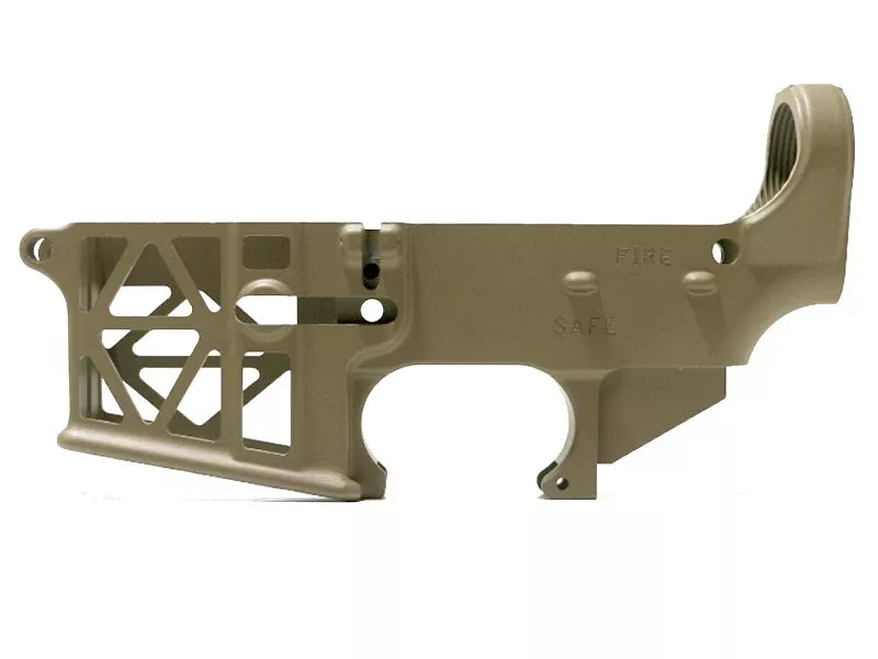 Skeletonized AR-15 80% Lower Receiver – Flat Dark Earth