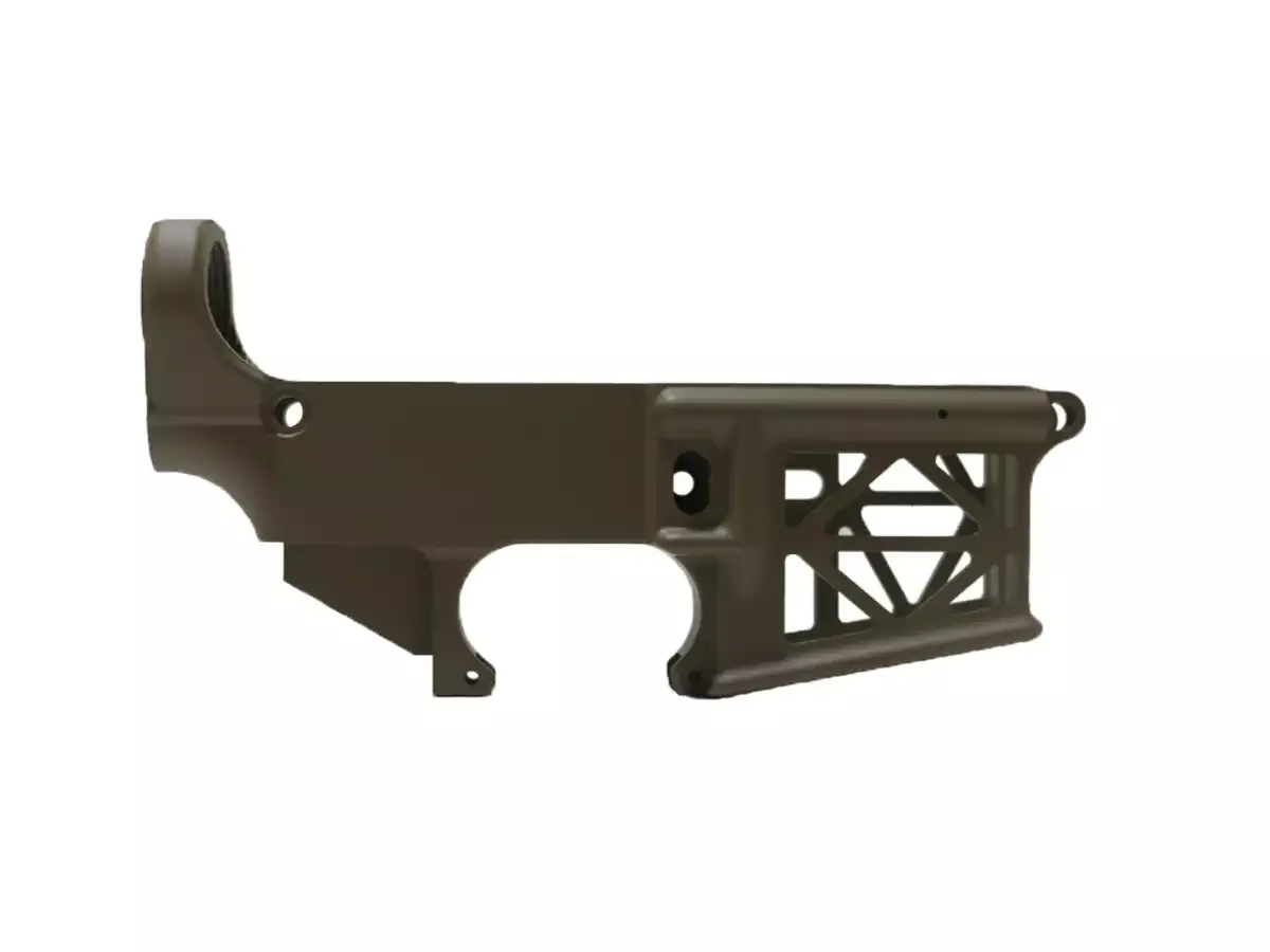 Skeletonized AR-15 80% Lower Receiver – OD Green