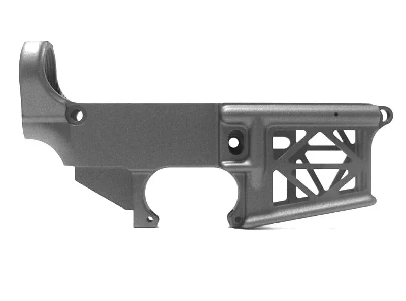 Skeletonized AR-15 80% Lower Receiver – Tungsten Grey