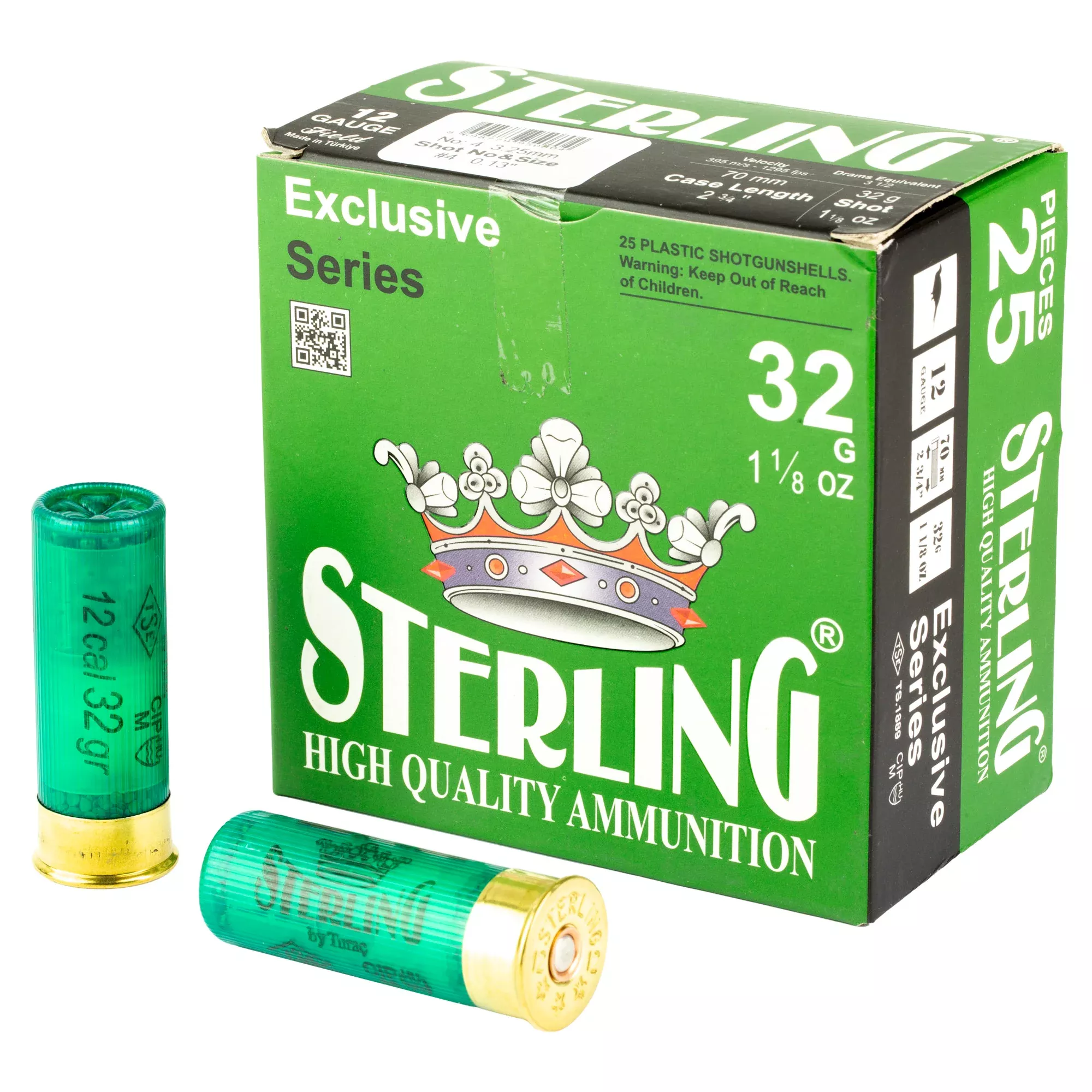 Sterling Exclusive 12GA 2.75" #4 Shot 1⅛oz – 25 Rounds