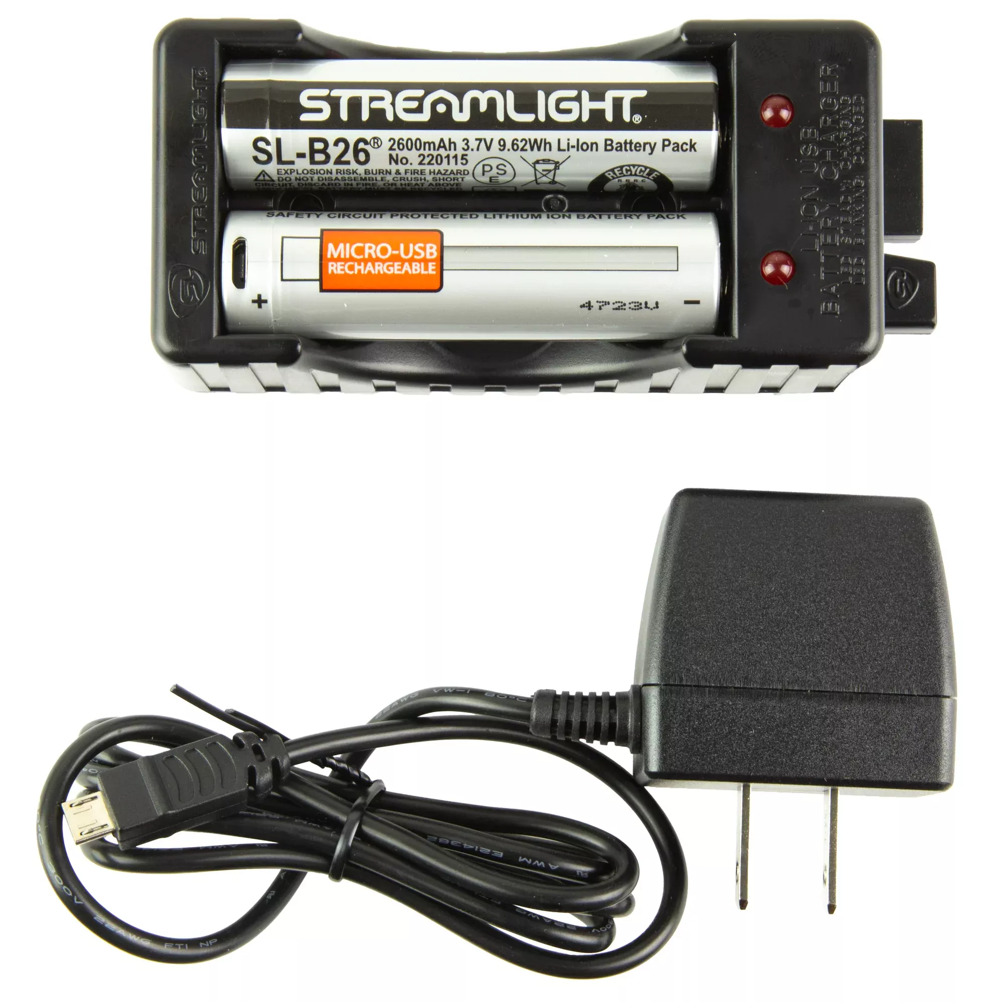 Streamlight SL-B26 Charger Kit with Battery – 120V AC for Rechargeable USB Flashlights