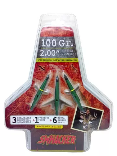 SWHACKER BROADHEAD 2-BLADE 100GR 2" CUT 3/PK