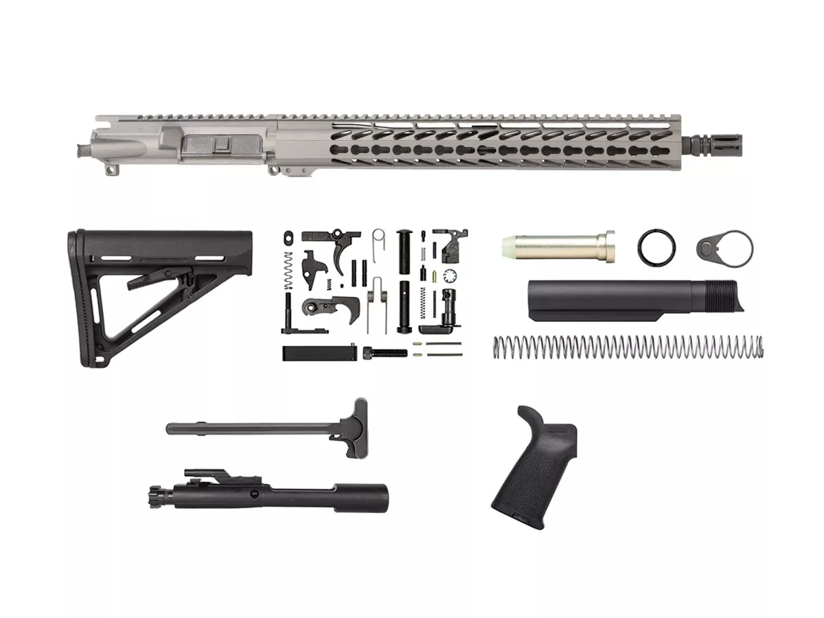 Tungsten Grey 16″ Rifle Kit 5.56 with 15″ Keymod