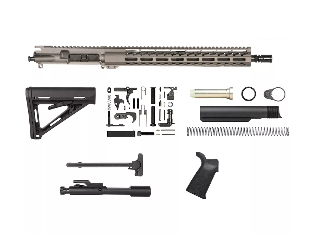 Tungsten Grey 16″ Rifle Kit 5.56 with 15″ M-lok