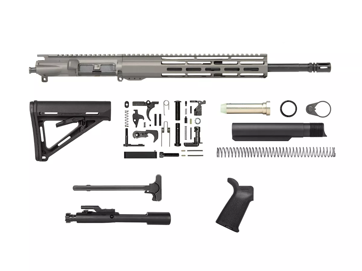 Tungsten Grey 16″ Rifle Kit AR-15 12″ Window M-lok