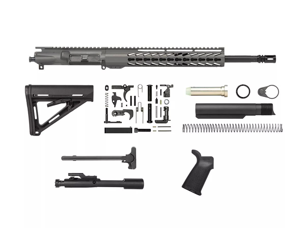 Tungsten Grey 16″ Rifle Kit AR-15 with 12″ House Keymod