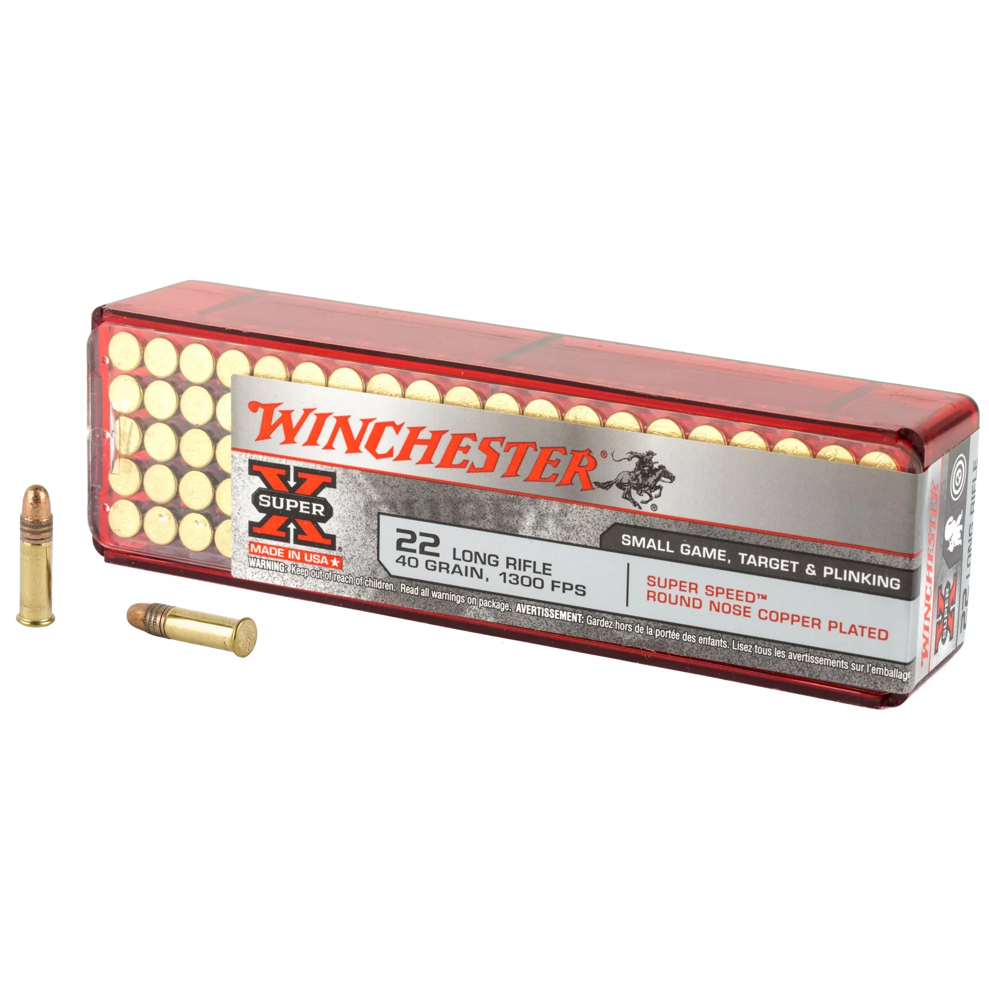 Winchester Super-X 22LR 40gr Copper Plated Round Nose – 100 Rounds