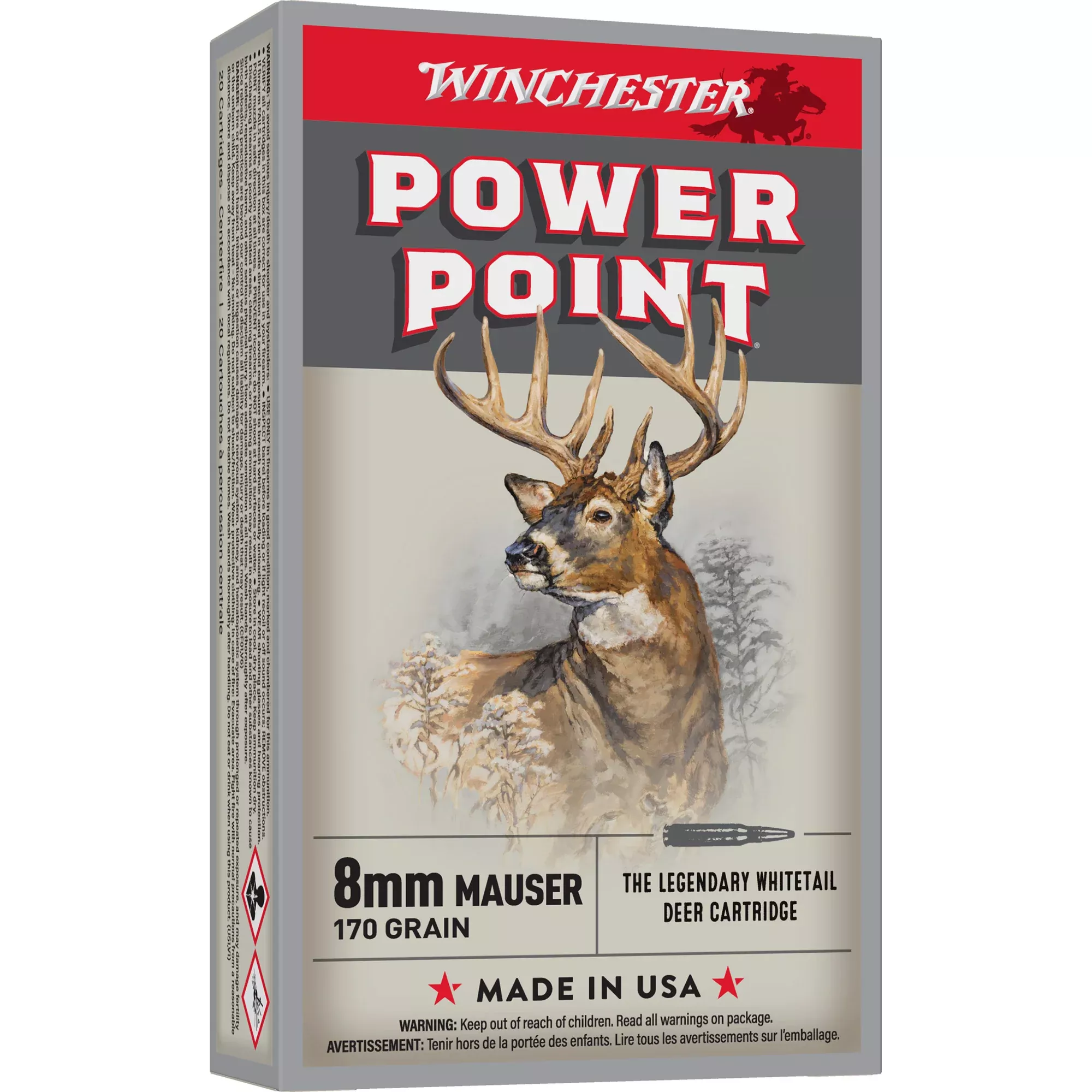 Winchester Super-X 8mm Mauser 170gr Power-Point – 20 Rounds