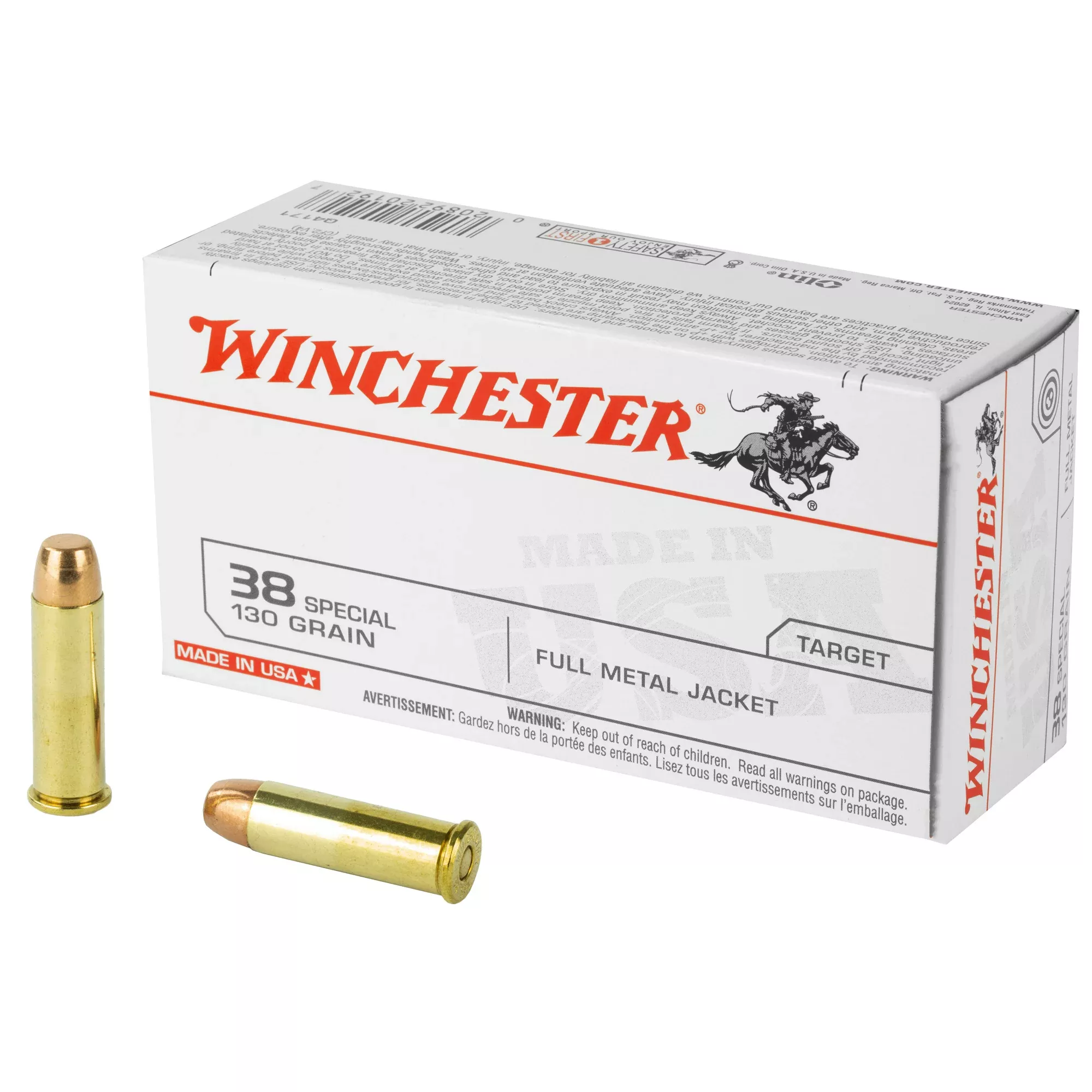 Winchester USA 38 Special 130gr FMJ – 50 Rounds