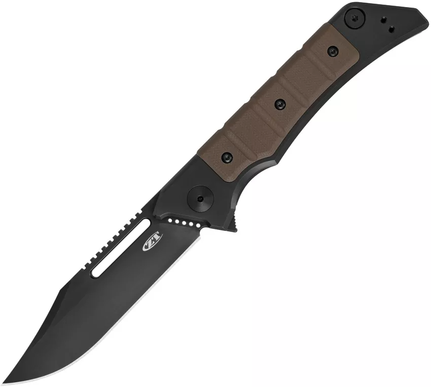 Zero Tolerance Framelock CPM 20CV Plain Blade, Titanium DLC coating, Earth Brown G10 Handle 0223