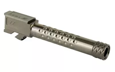 ZEV Technologies, Dimpled Barrel, 9MM, Threaded, For Glock 19, Gray Finish BBL-19-DS-GRY