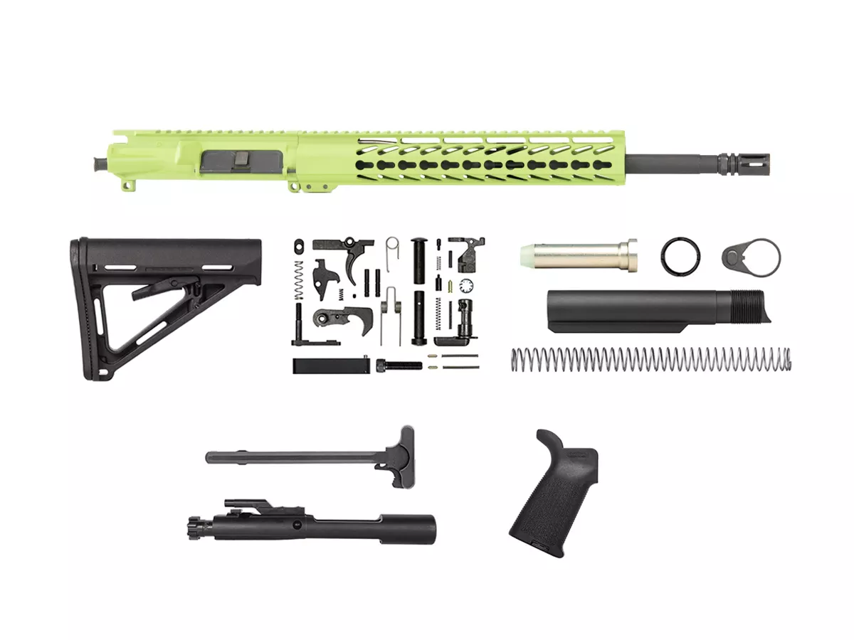 Zombie Green 16″ AR 15 Kit with 12″ Slim Keymod